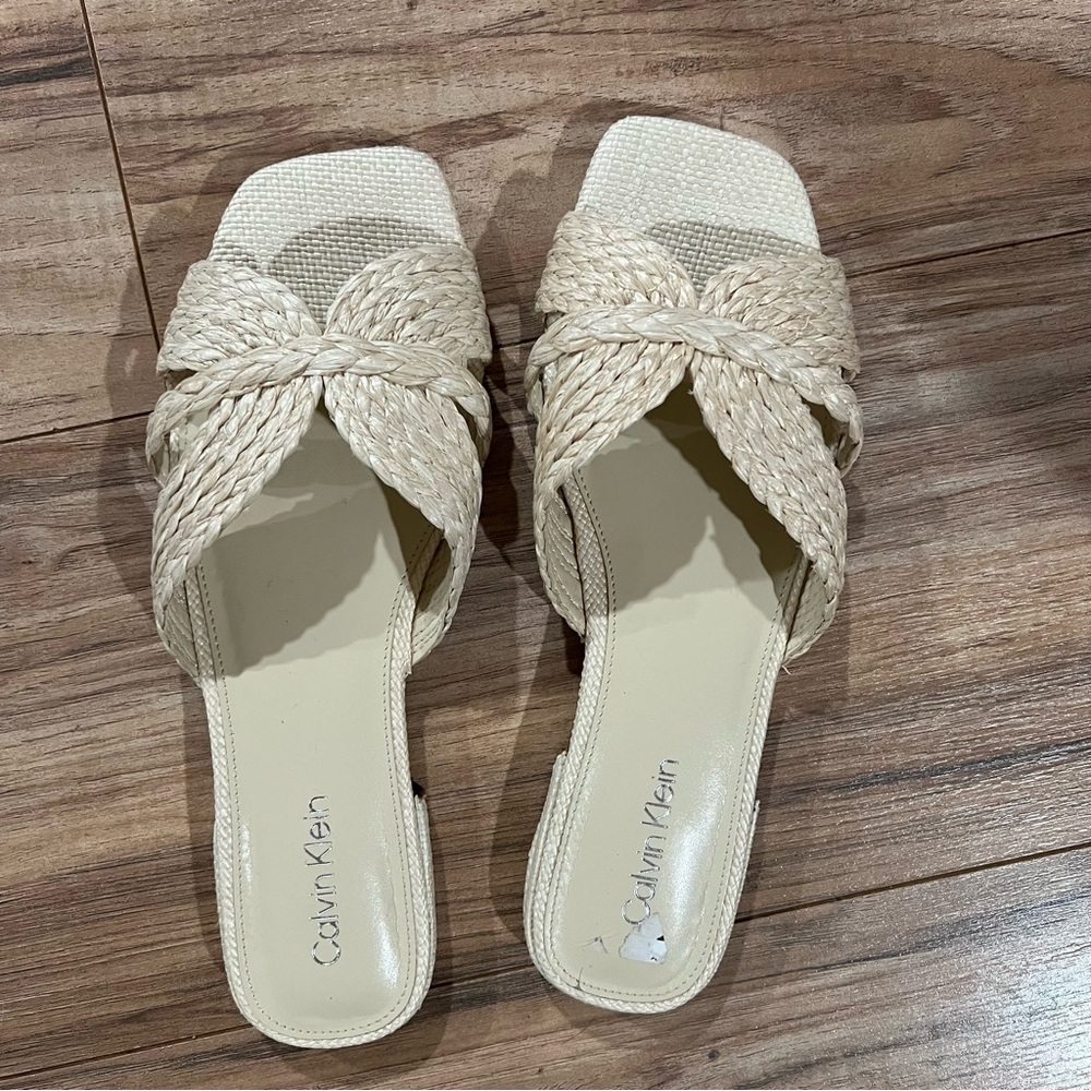 Calvin Klein Women's Tan Woven Sandals